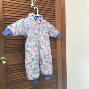 Wibbies Baby Girl Snow Coveralls & Built in Hood